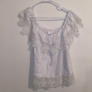 White floral cut dress shirt